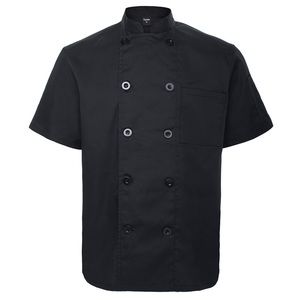 TopTie Unisex Short Sleeve Chef Coat Jacket, Black (2) brand new! Size Large